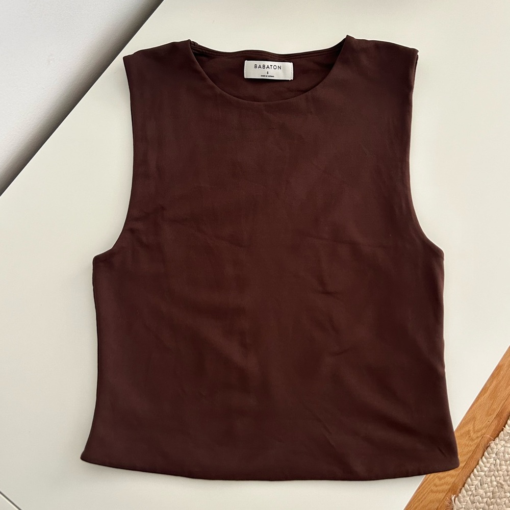 Babaton Contour Muscle Tank size small Coffee Bean Brown